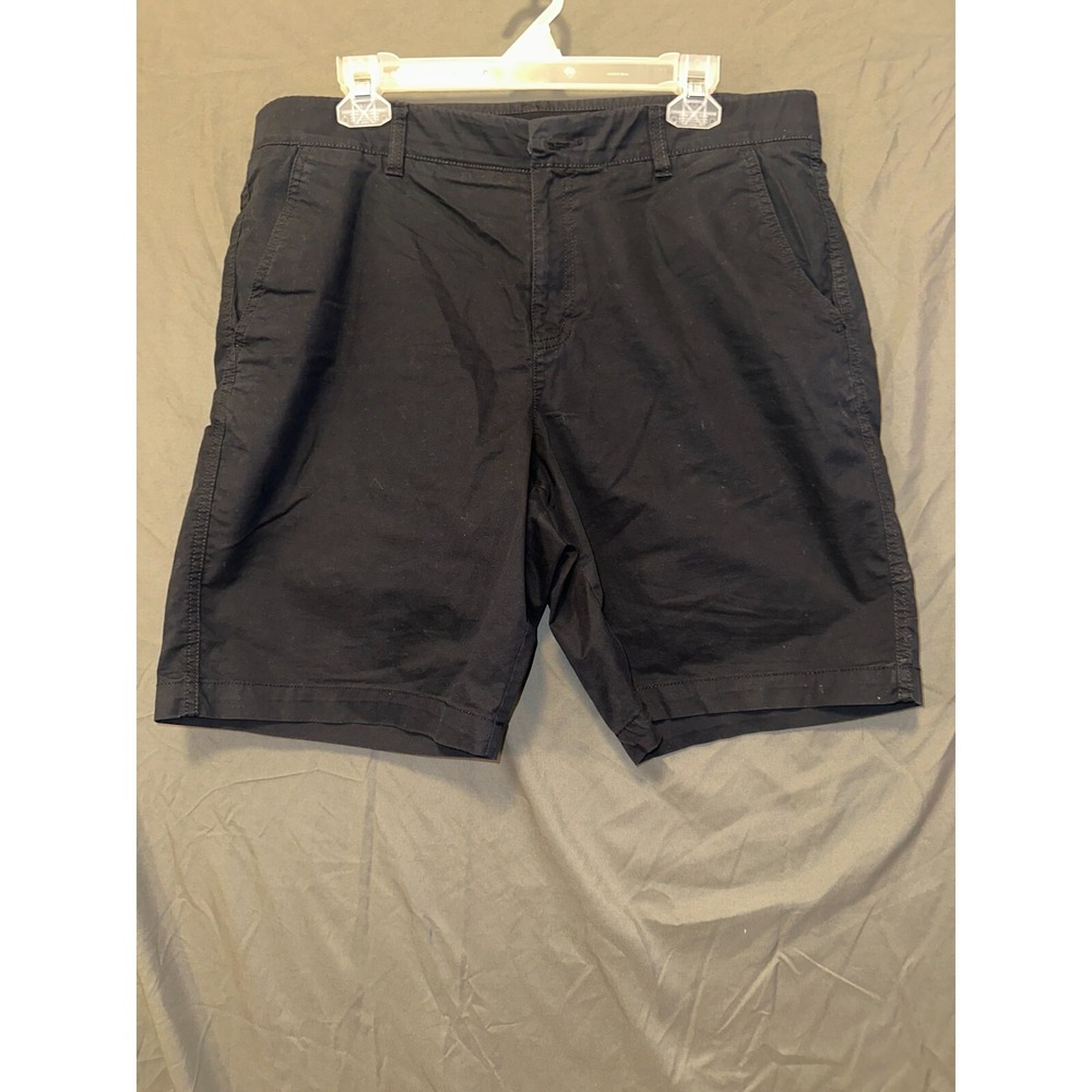 Marc Anthony Chino Shorts Men's Size 36 Black Solid Cotton Mid Rise Slash Pocket